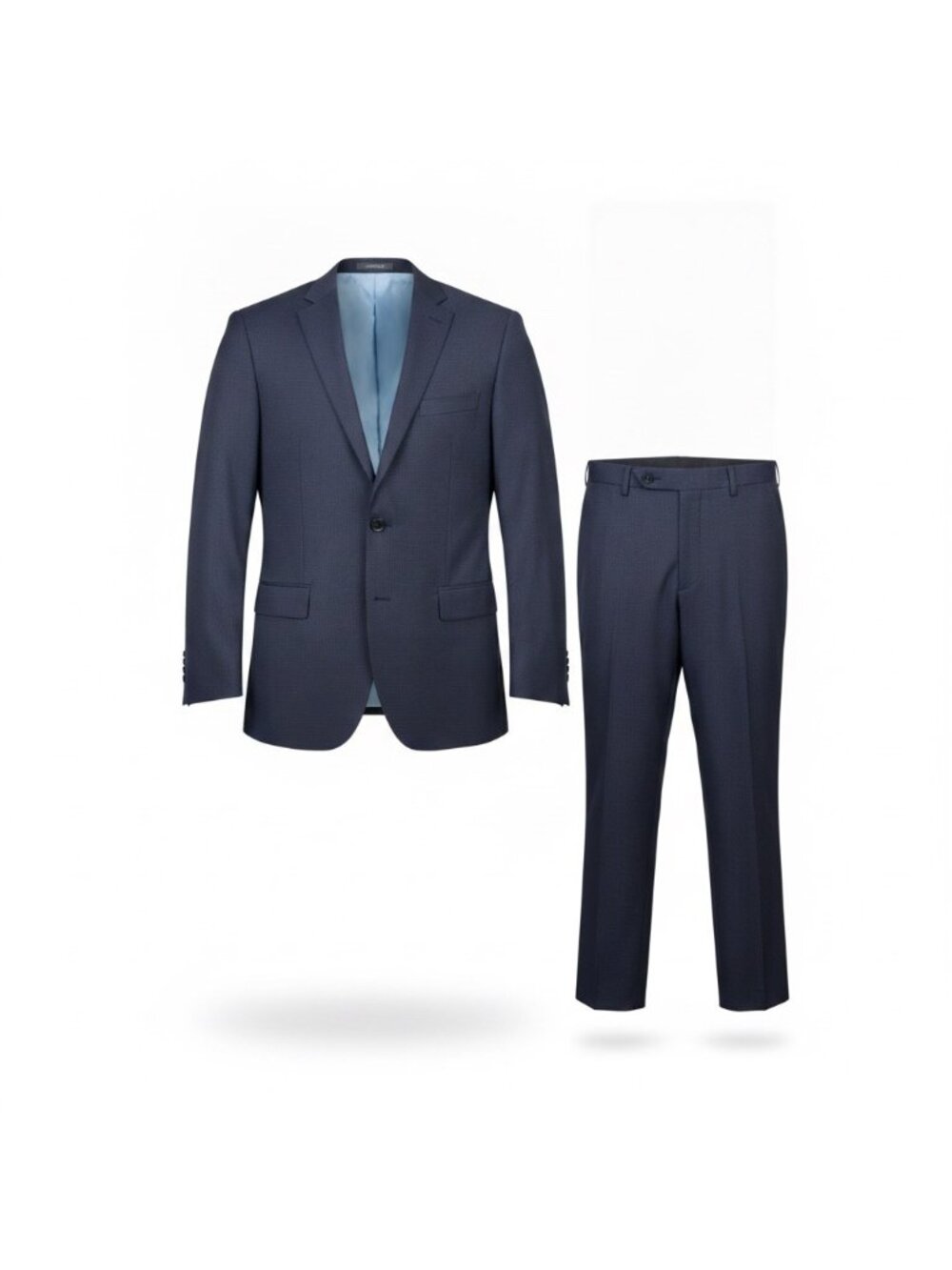 Indochino Mens Navy Wool Suit Two-Piece Jacket & Pants Slim Fit